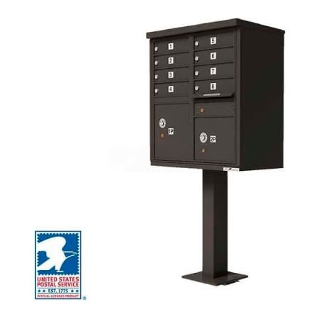 Florence Mfg Co Vital Cluster Box Unit, 8 Mailboxes, 2 Parcel Lockers, Dark Bronze 1570-8DBAF